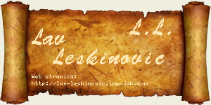 Lav Leškinović vizit kartica